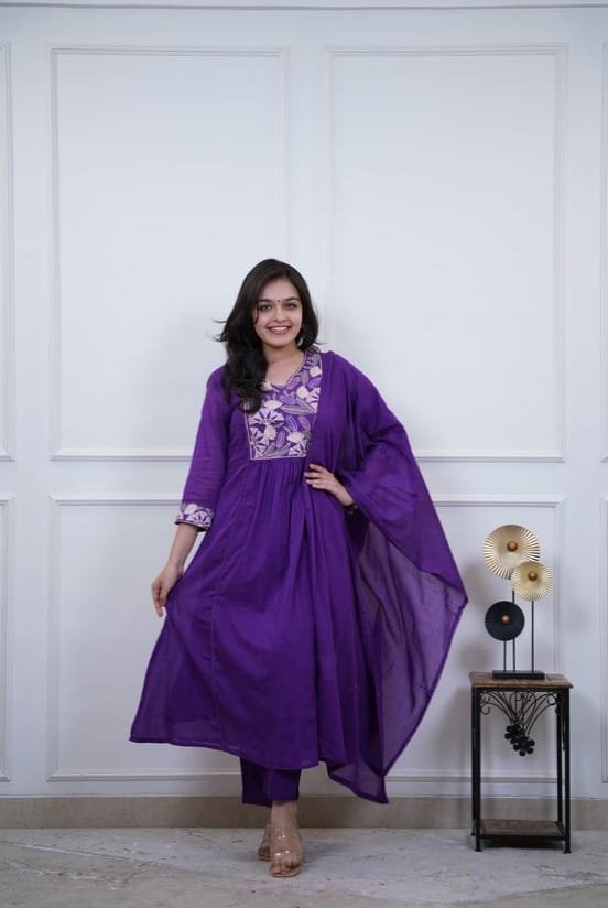 Cotton Embroidered Stitched Suit Set