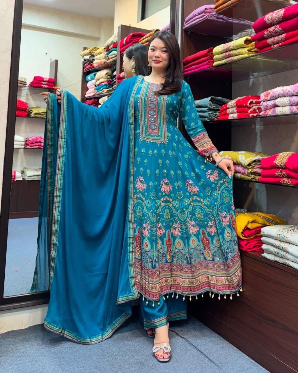 Designer Art Silk Stitched Suit Set