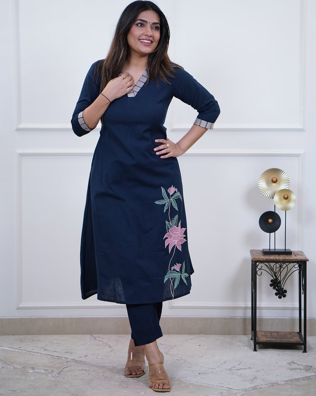 Cotton Embroidered Cord Set