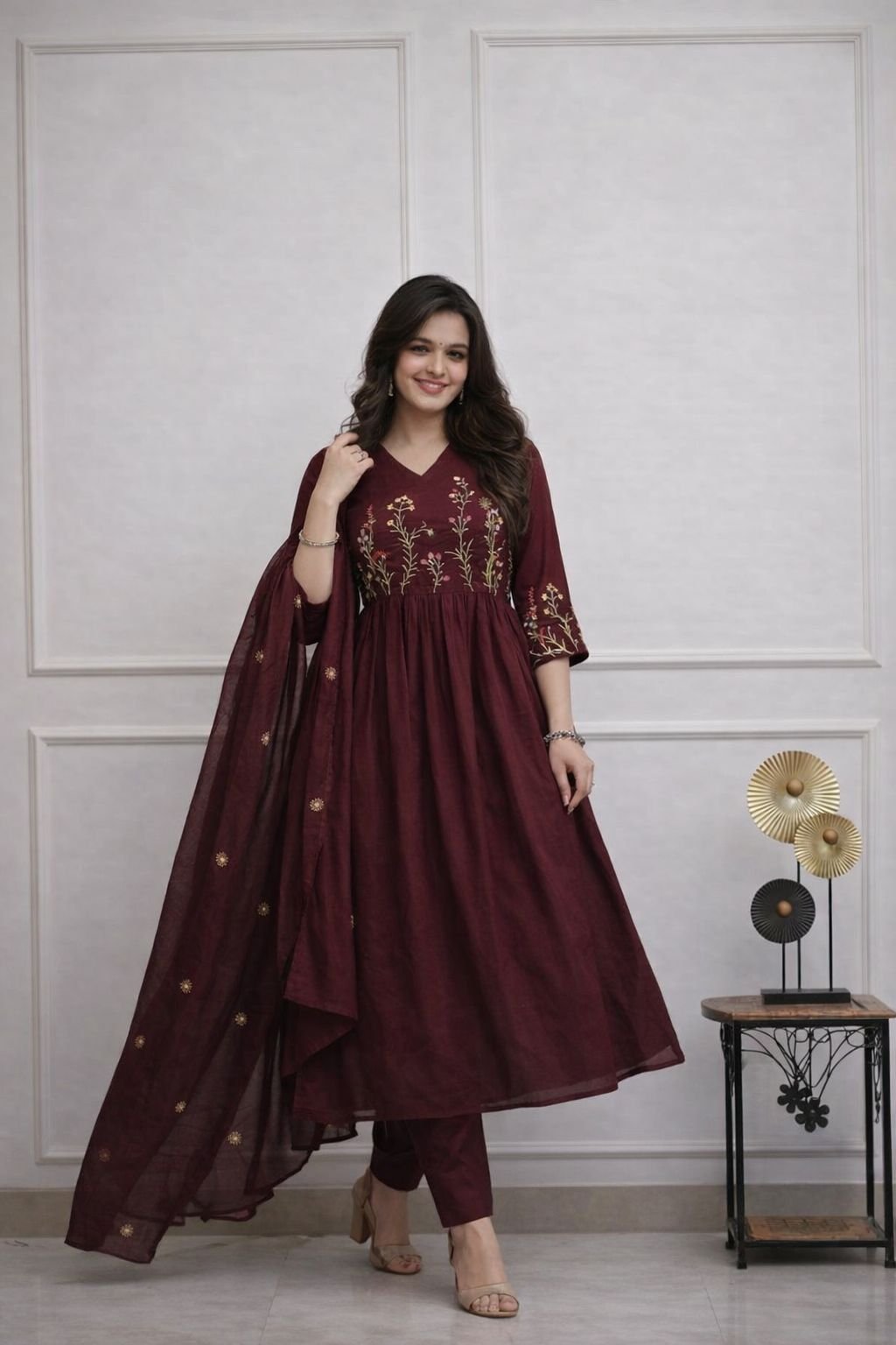 Cotton Embroidered Stitched Suit Set