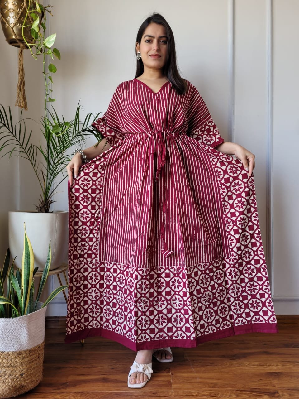 Cotton Printed Long Kaftan