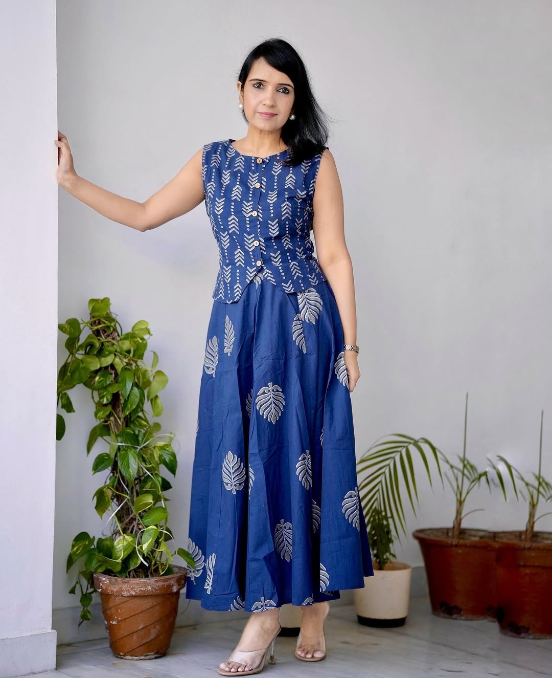 Cotton Top Skirt Set