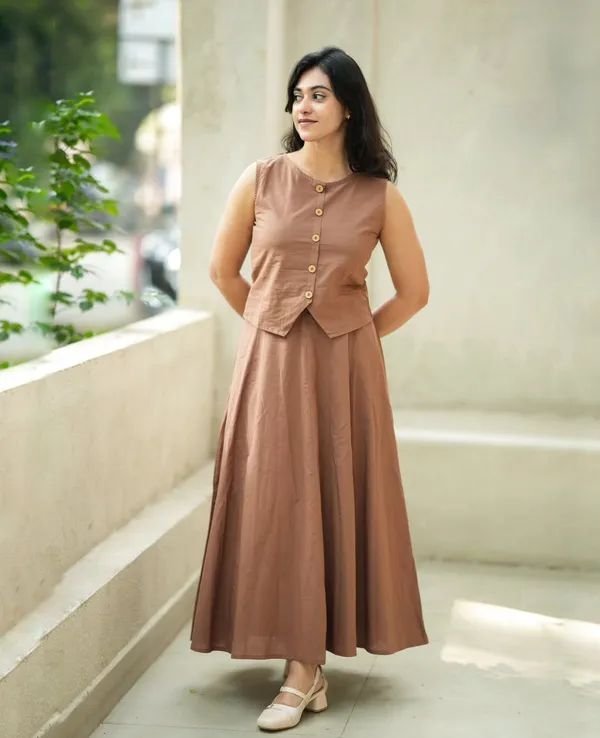 Cotton Top Skirt Set