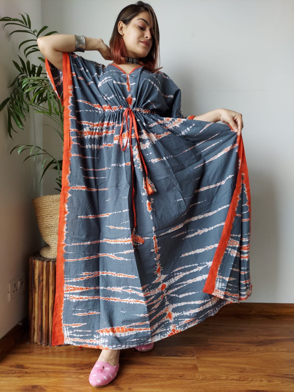 Cotton Printed Long Kaftan