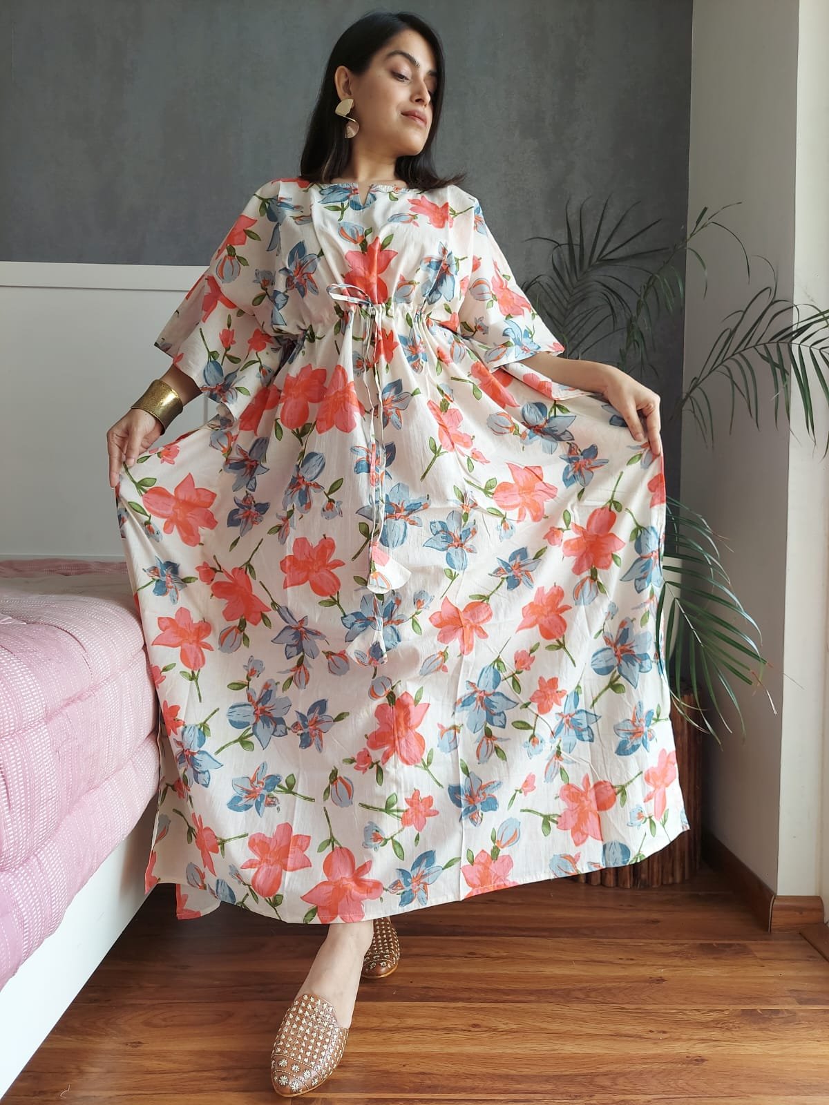 Cotton Printed Long Kaftan