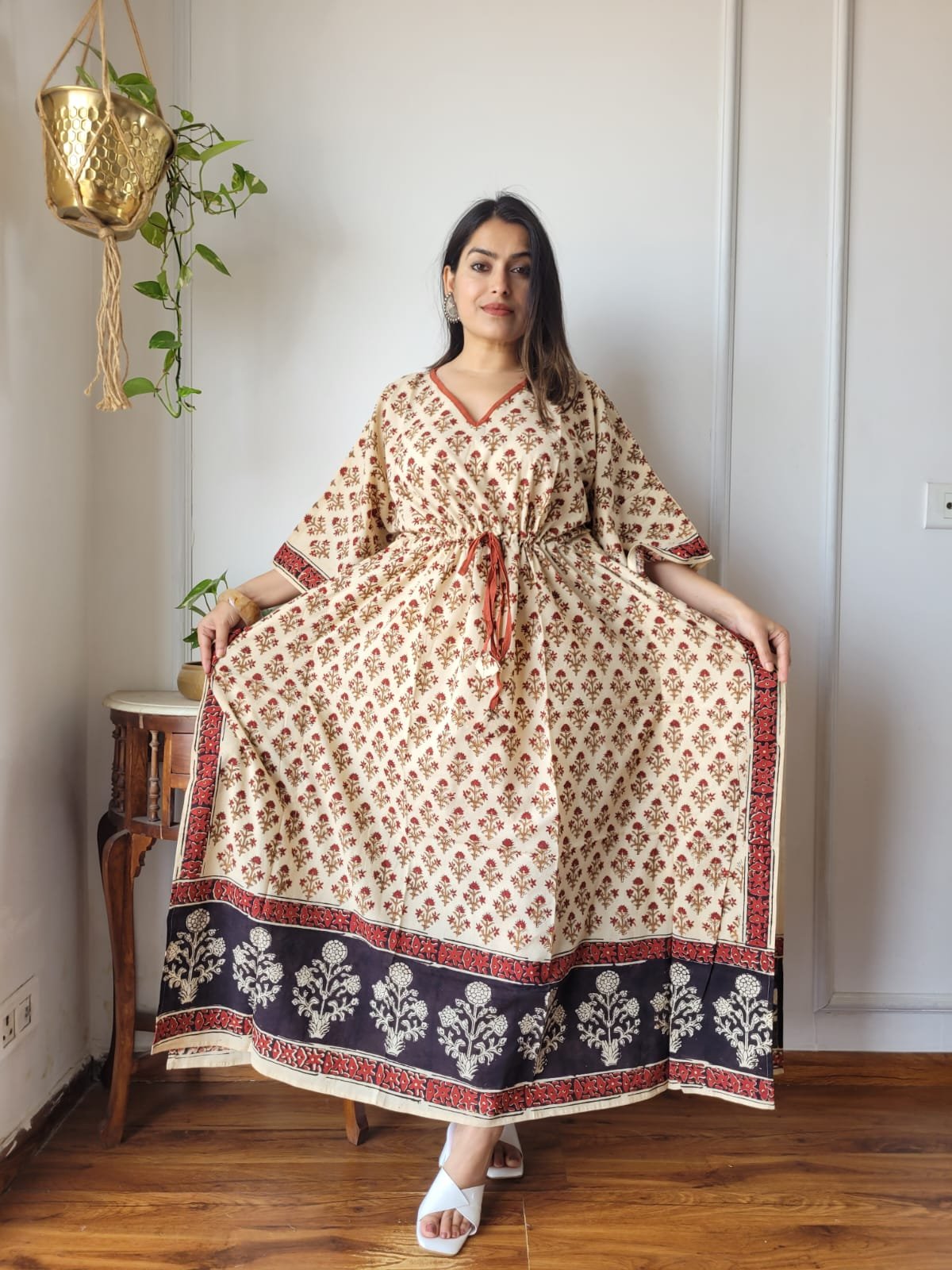 Cotton Printed Long Kaftan