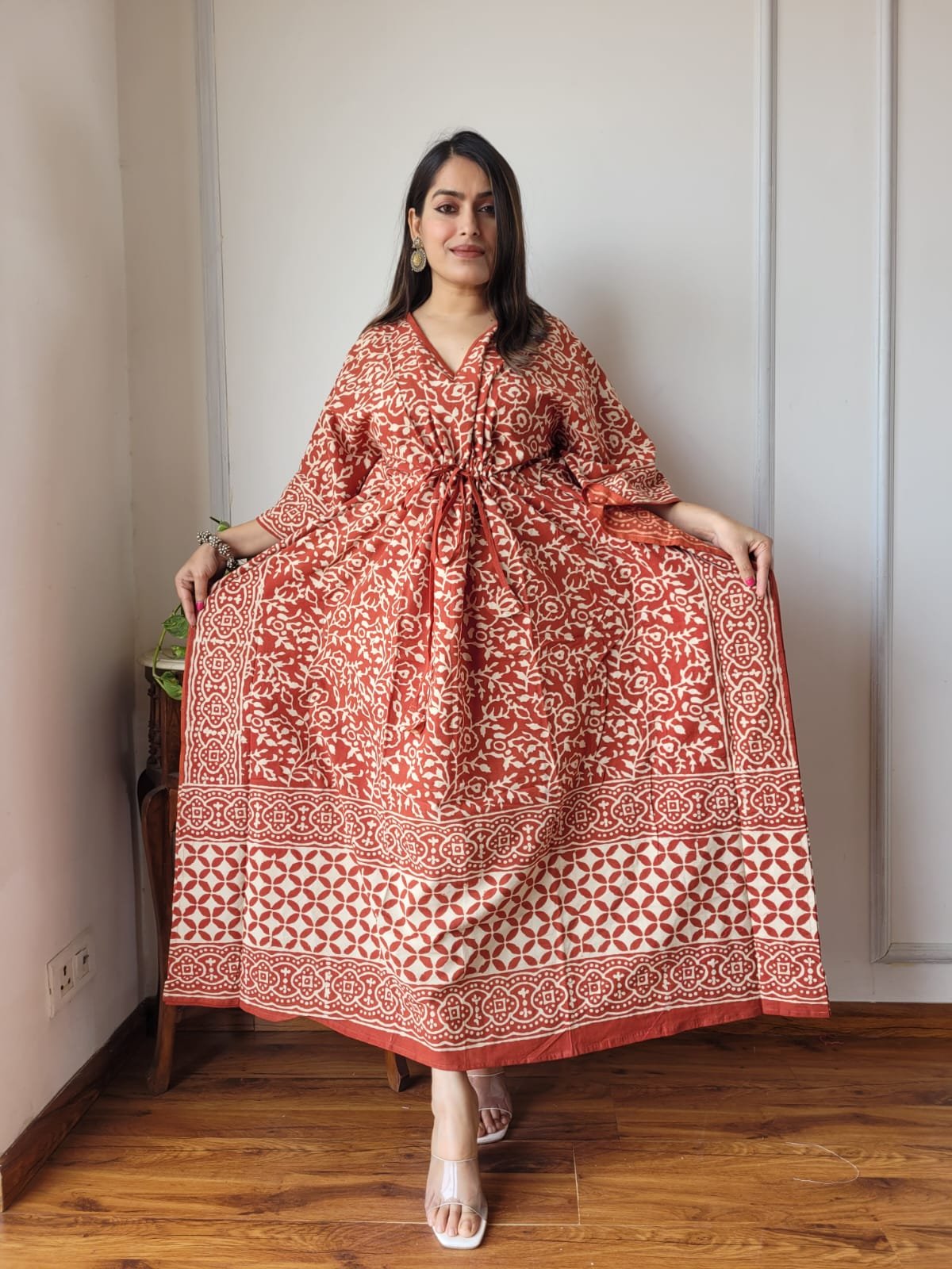 Cotton Printed Long Kaftan