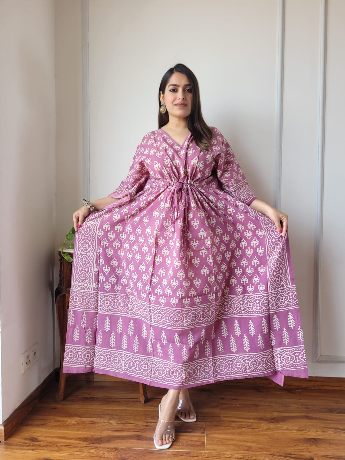 Cotton Printed Long Kaftan