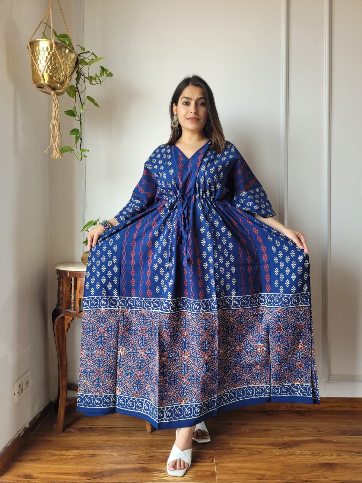 Cotton Printed Long Kaftan