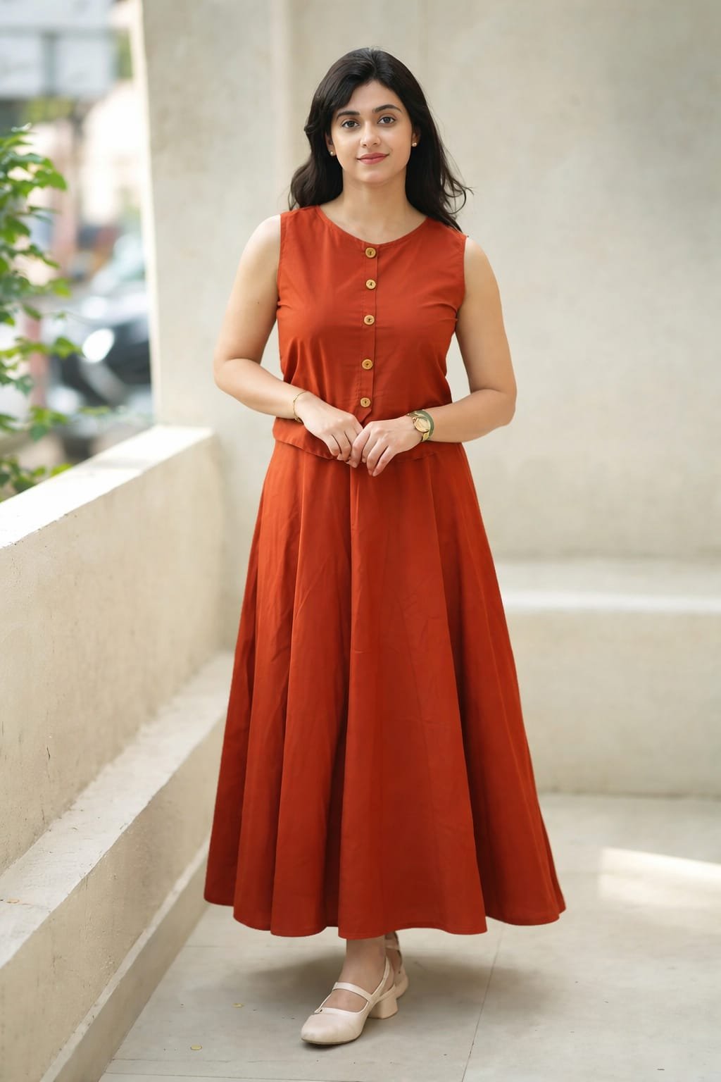 Cotton Top Skirt Set