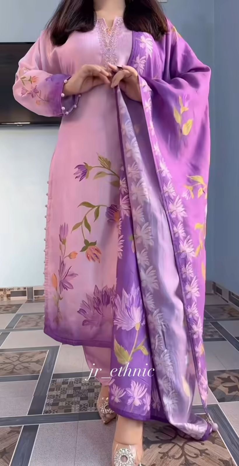 Soft Silk Stitched Suit Set