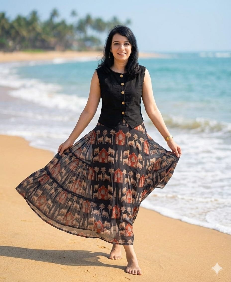 Cotton Top Skirt Set
