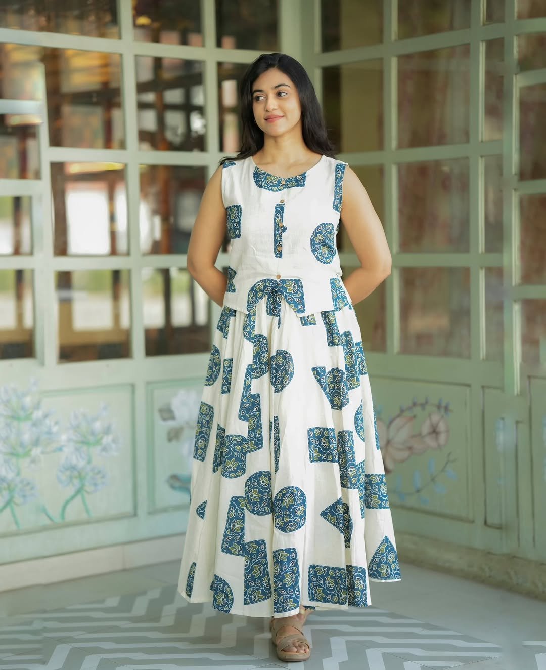 Cotton Top Skirt Set