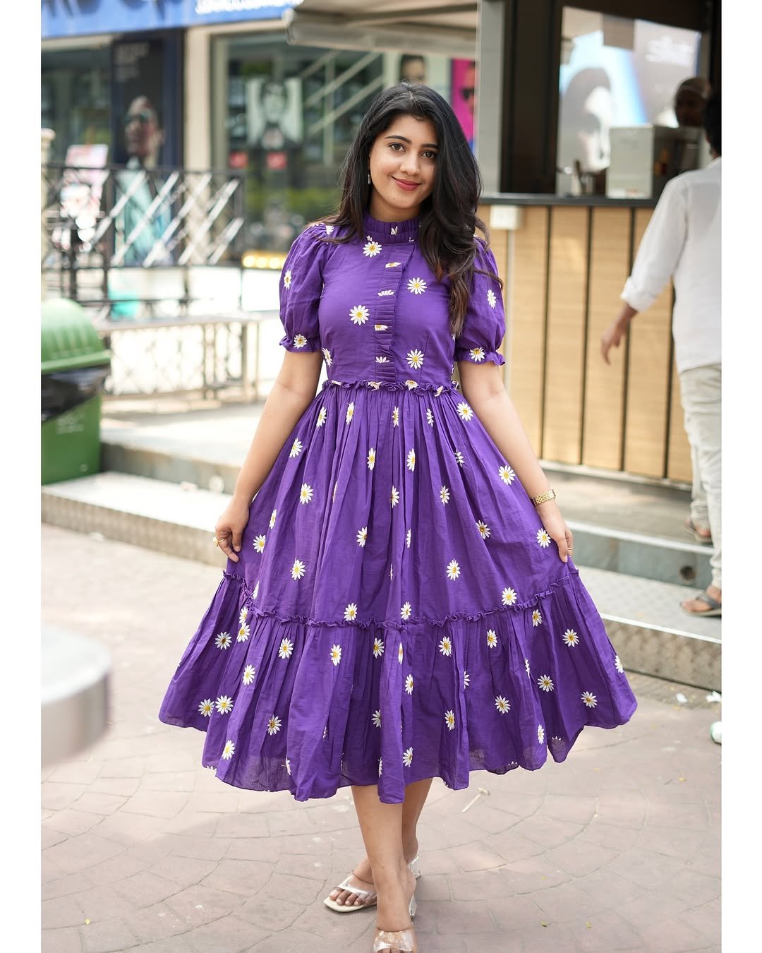 Cotton Embroidered Midi Dress