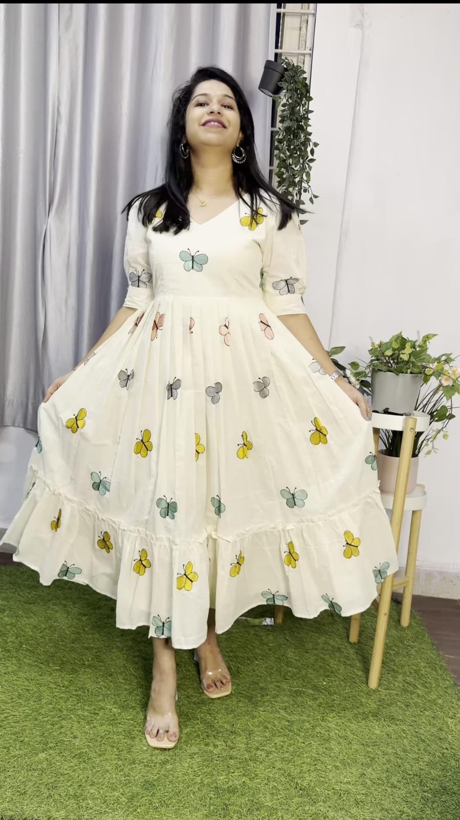 Cotton Embroidered Midi Dress