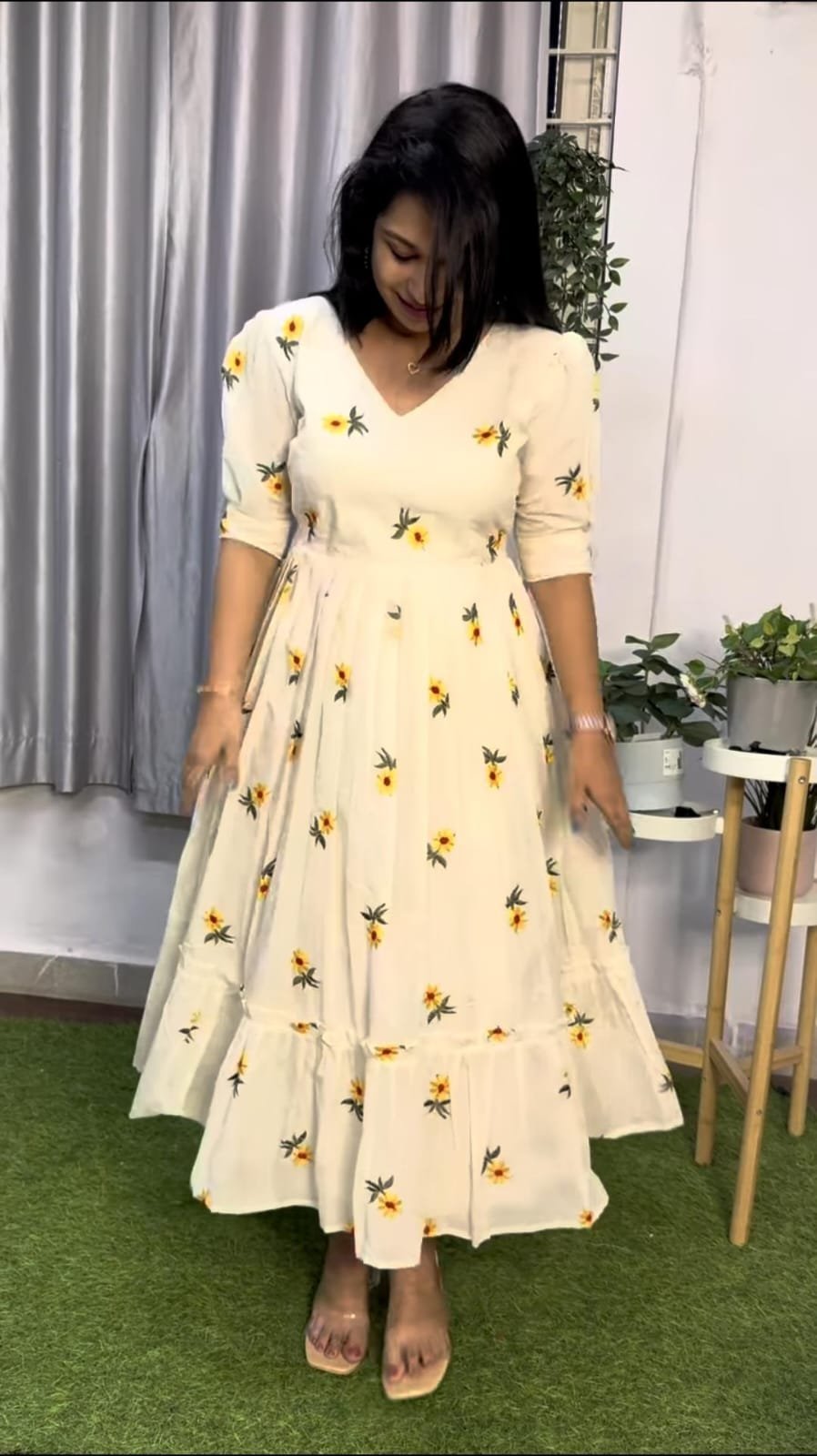 Cotton Embroidered Midi Dress