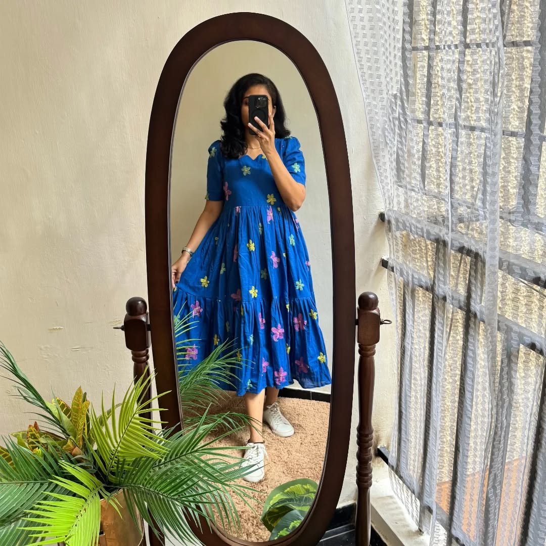 Cotton Embroidered Midi Dress