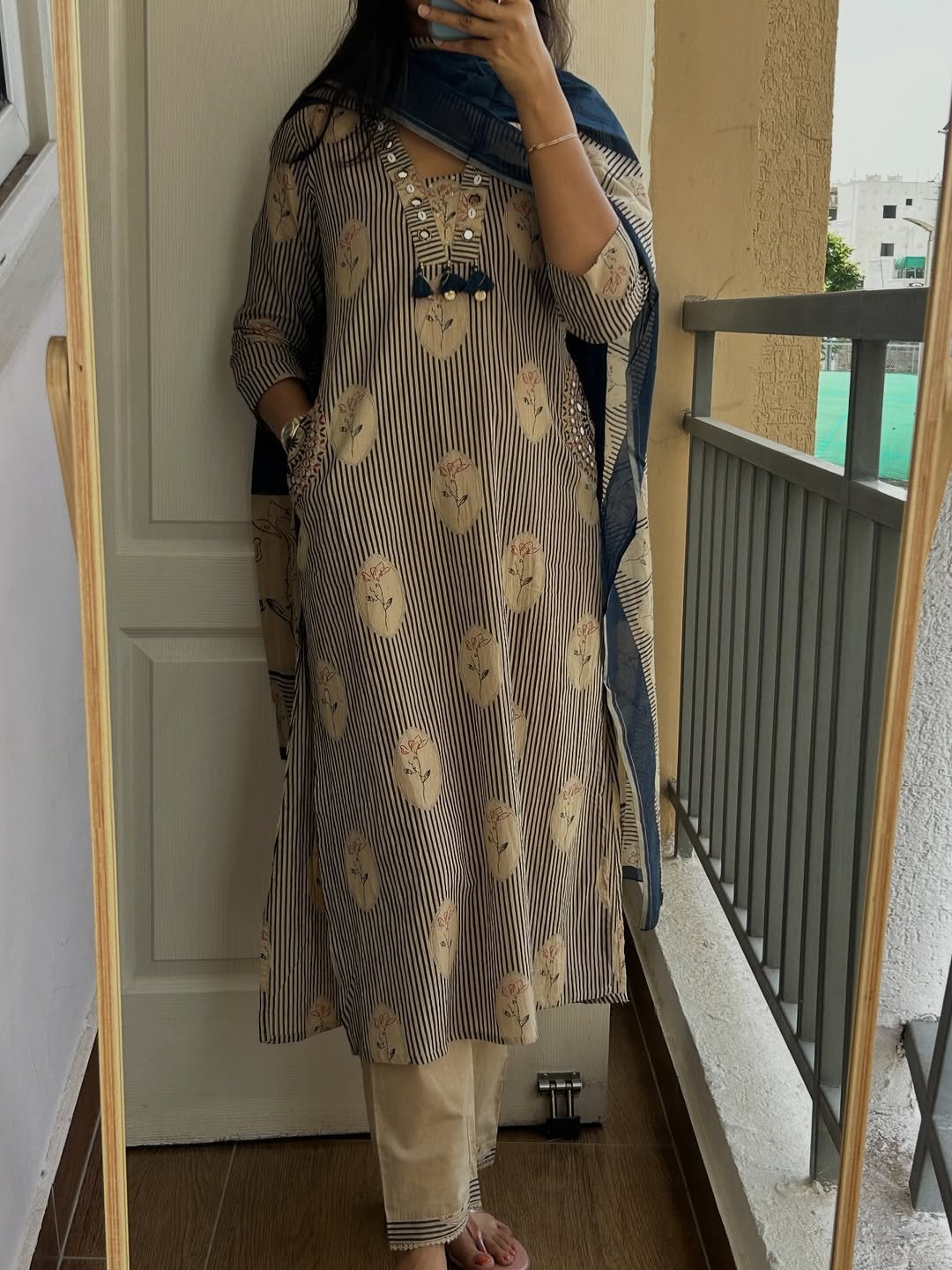 Cotton Patch Embroidered Stitched Suit Set