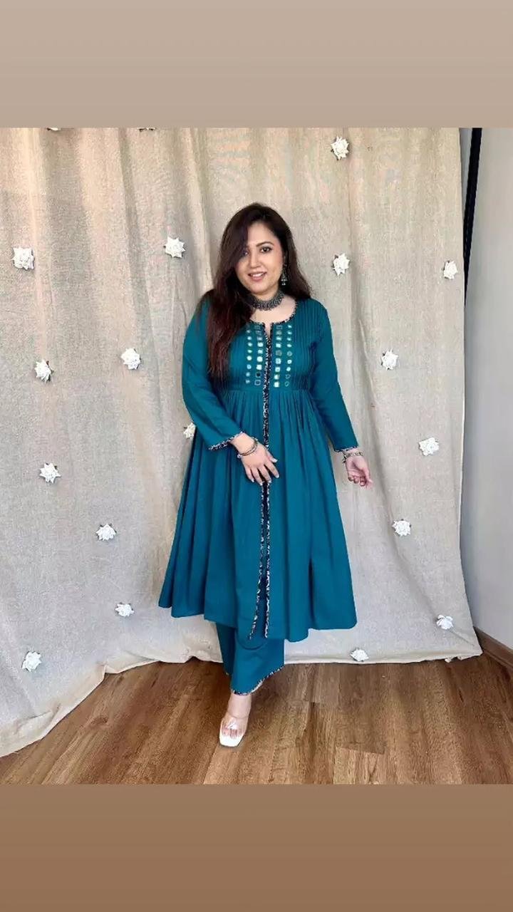 Cotton Embroidered Cord Set