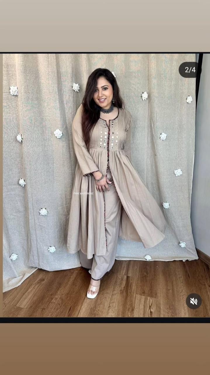 Cotton Embroidered Cord Set