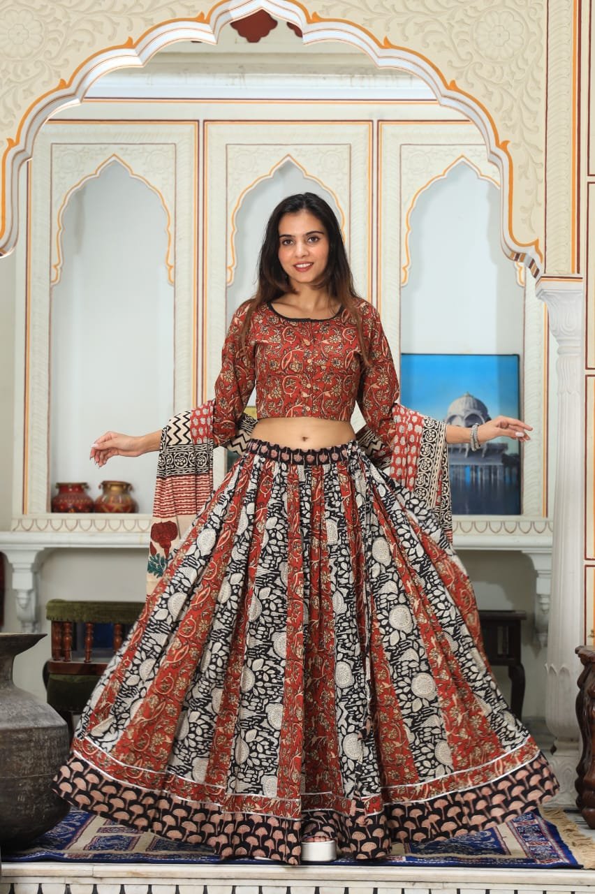 Cotton Printed Lehanga Choli Set