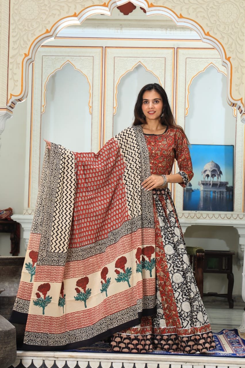 Cotton Printed Lehanga Choli Set