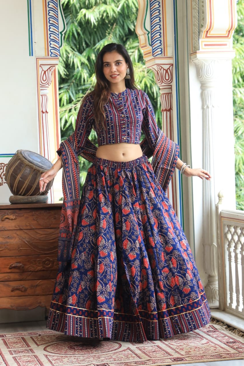 Cotton Printed Lehanga Choli Set