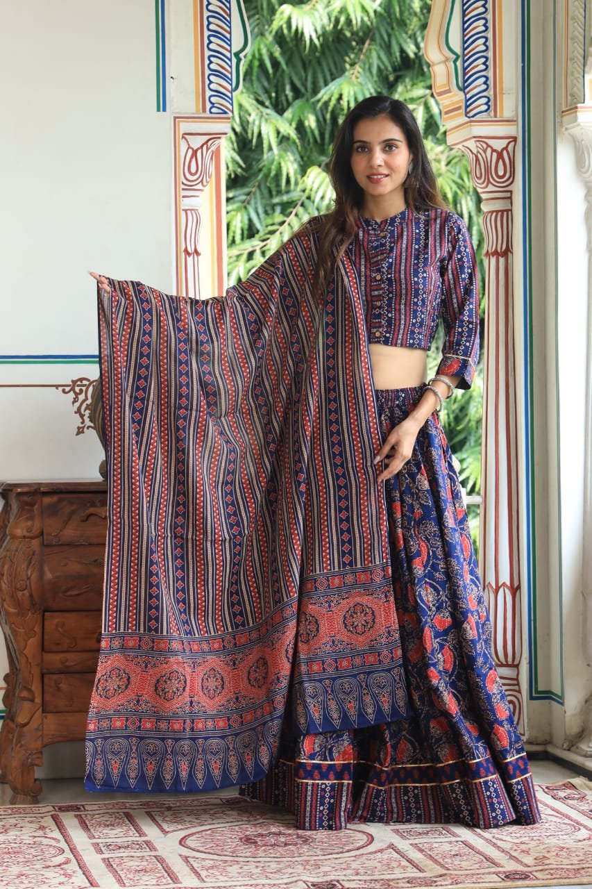 Cotton Printed Lehanga Choli Set