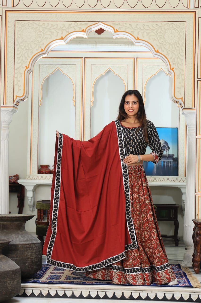 Cotton Printed Lehanga Choli Set