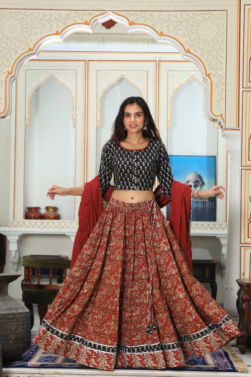 Cotton Printed Lehanga Choli Set