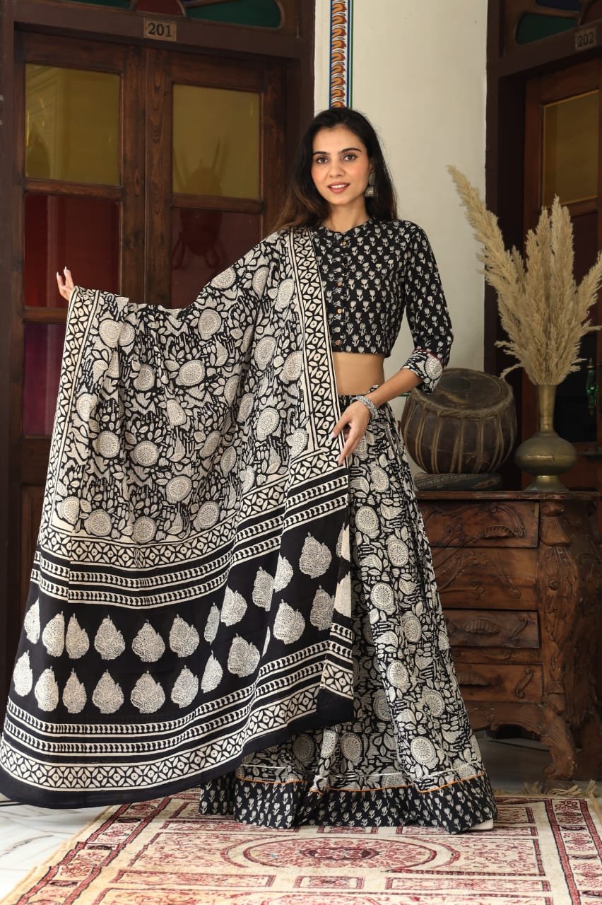 Cotton Printed Lehanga Choli Set