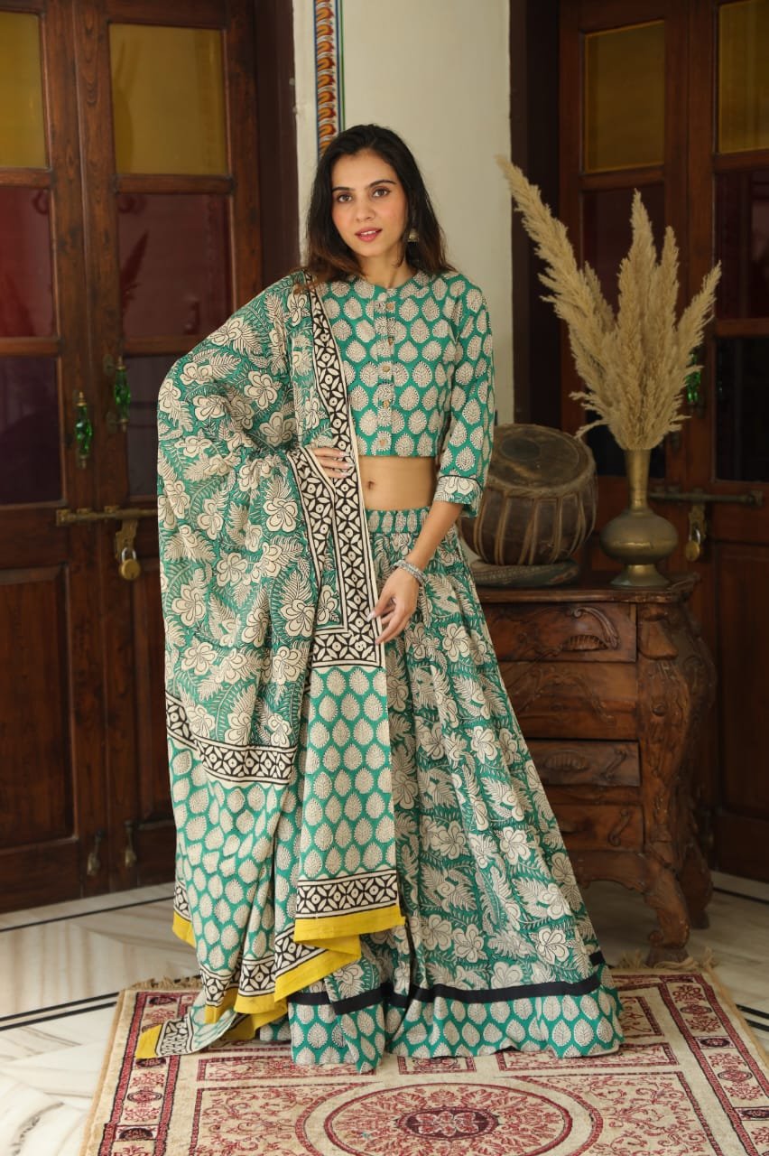 Cotton Printed Lehanga Choli Set