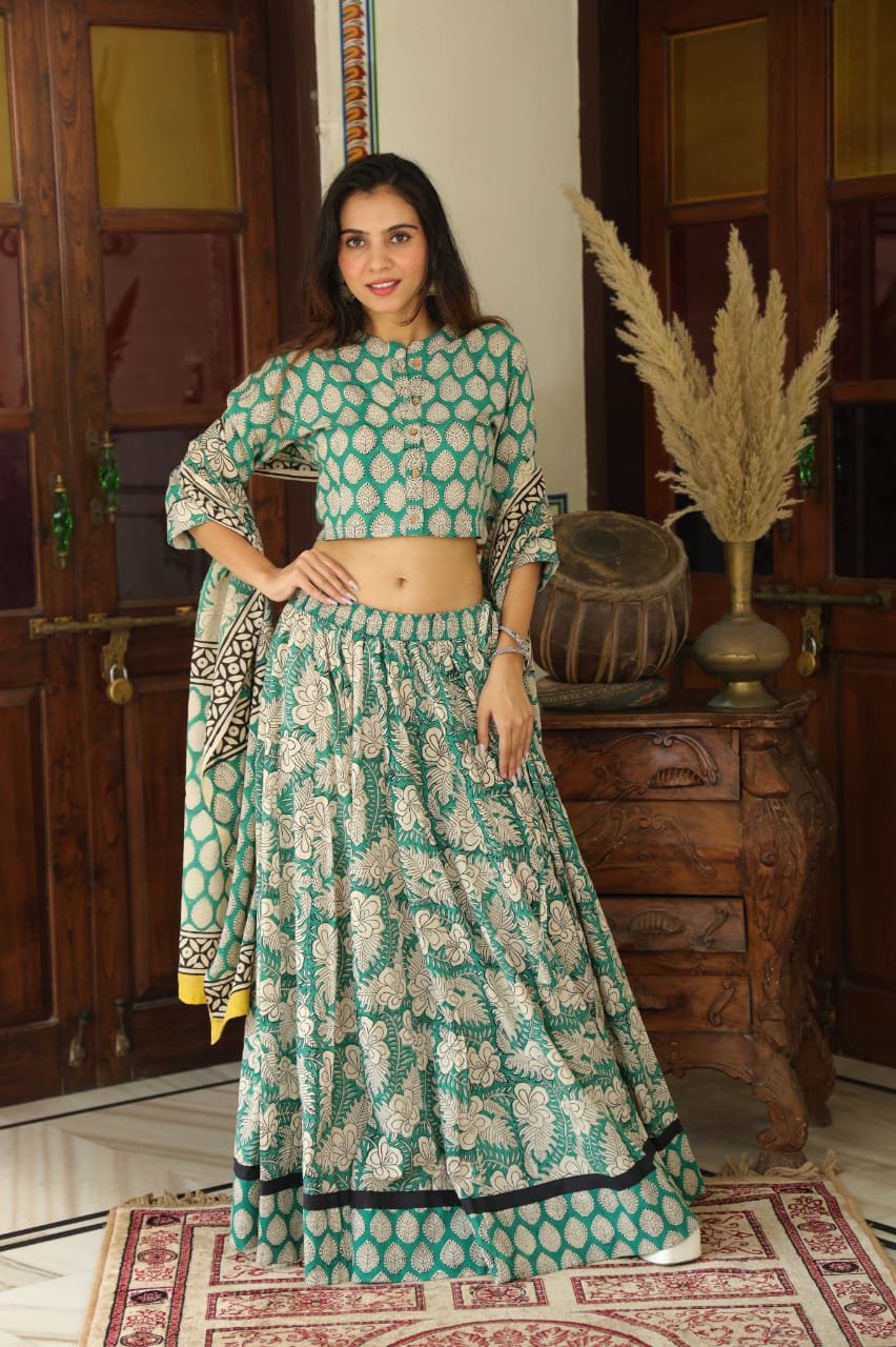 Cotton Printed Lehanga Choli Set
