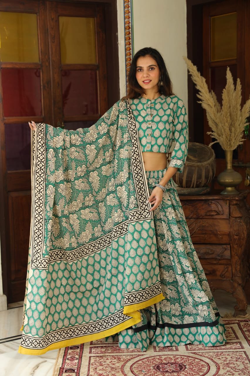 Cotton Printed Lehanga Choli Set