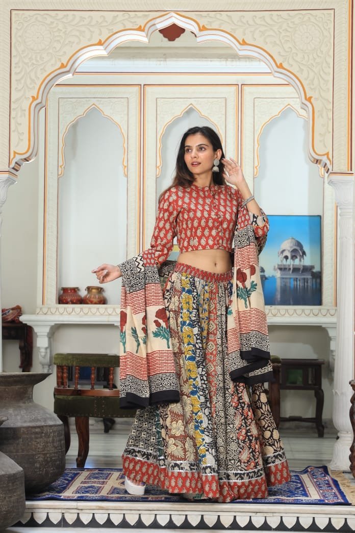 Cotton Printed Lehanga Choli Set