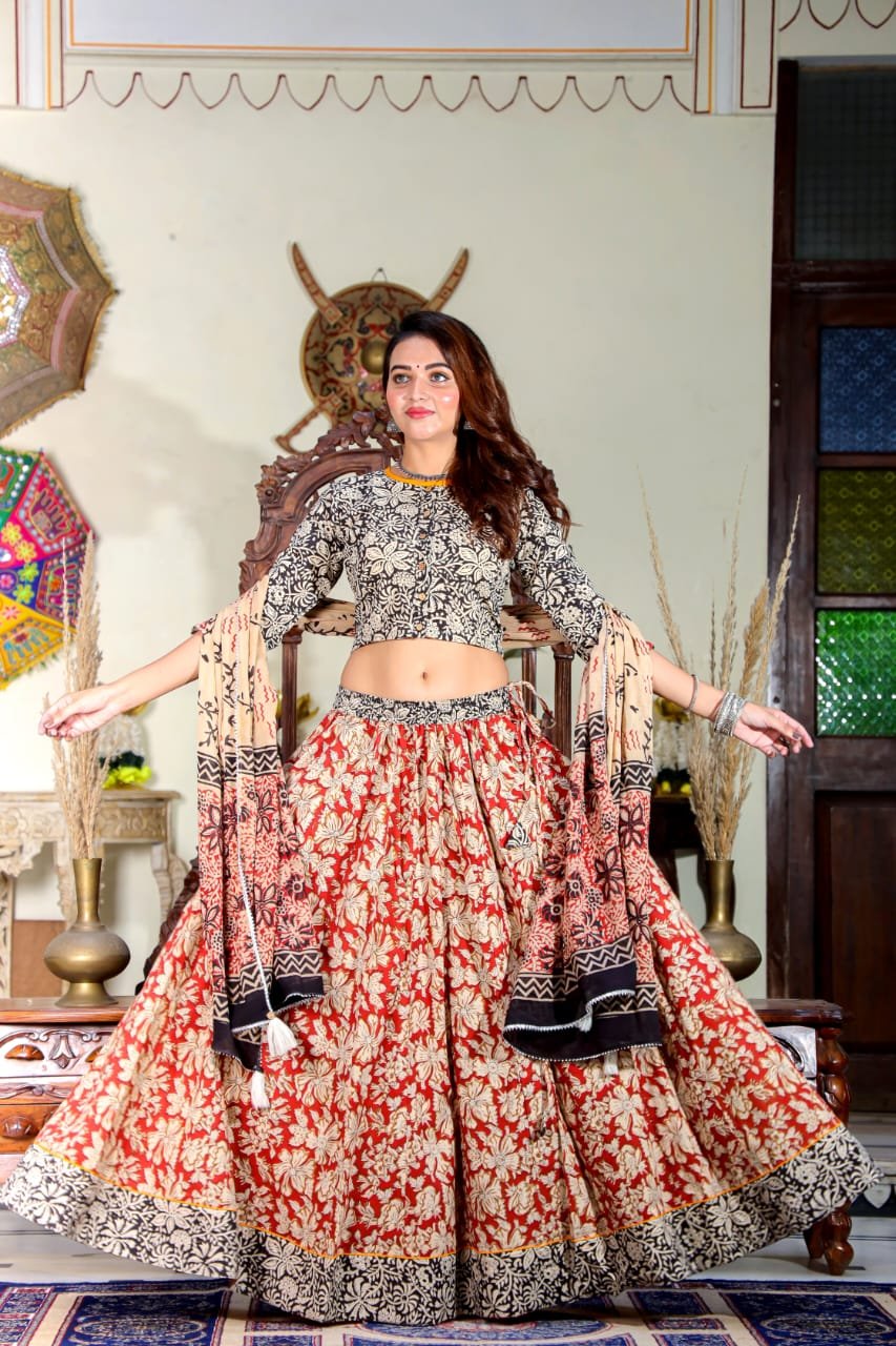 Cotton Printed Lehanga Choli Set