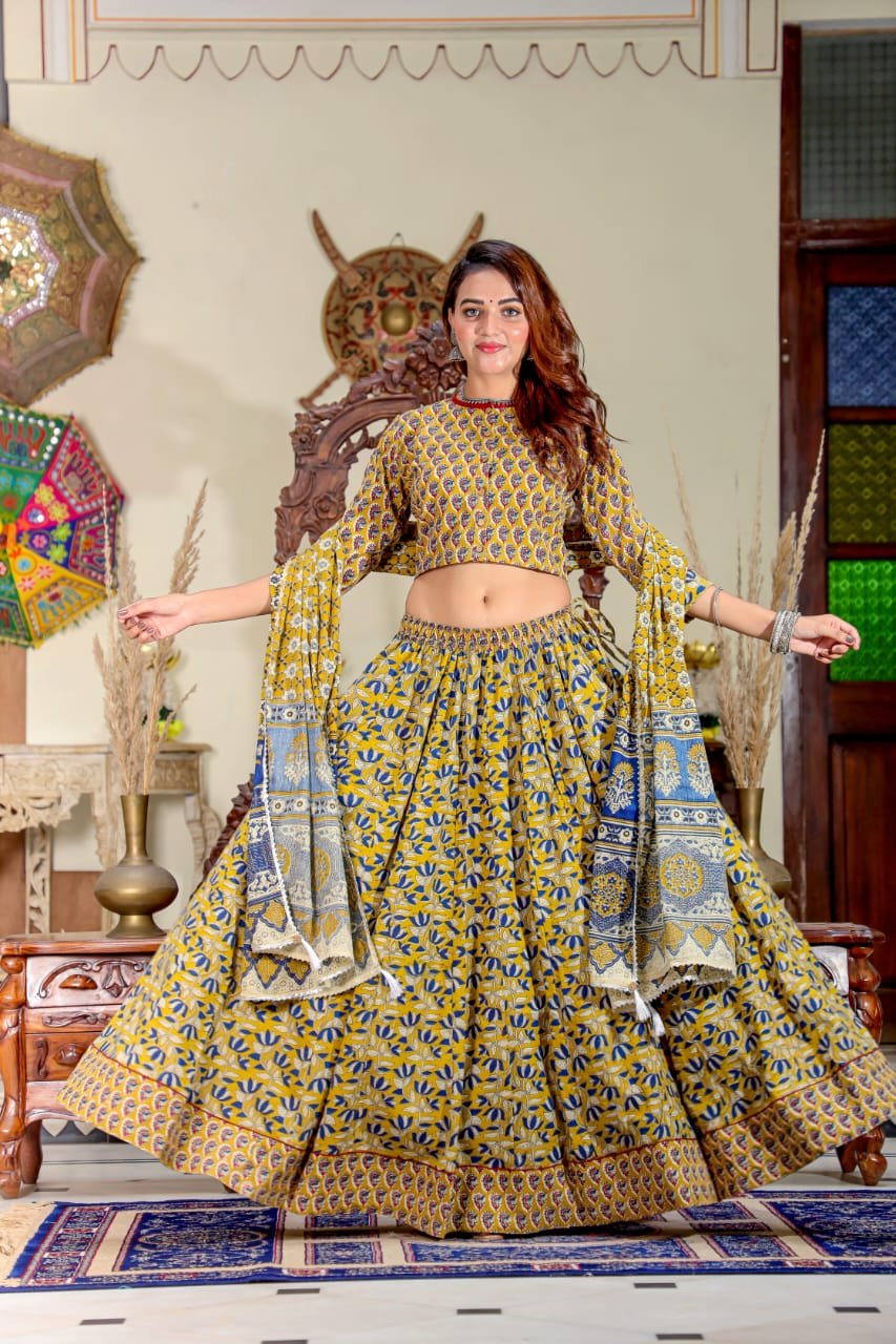 Cotton Printed Lehanga Choli Set