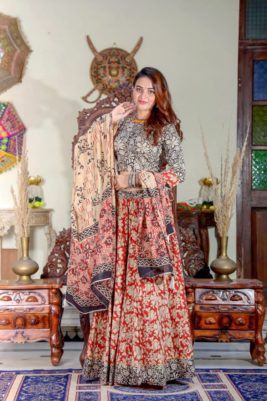 Cotton Printed Lehanga Choli Set