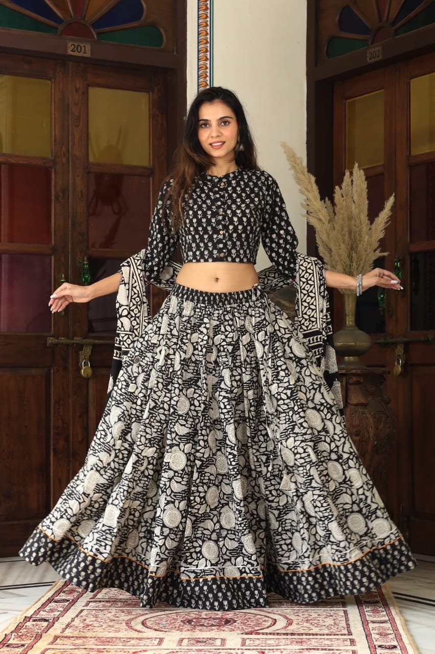 Cotton Printed Lehanga Choli Set