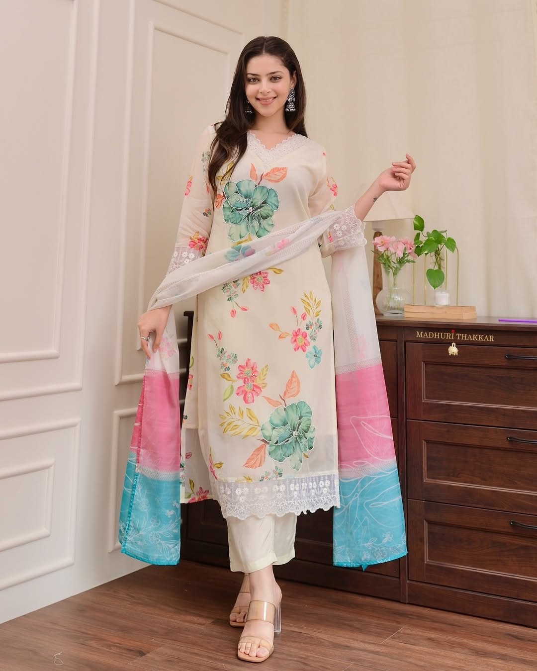 Organza Stitched Suit Set