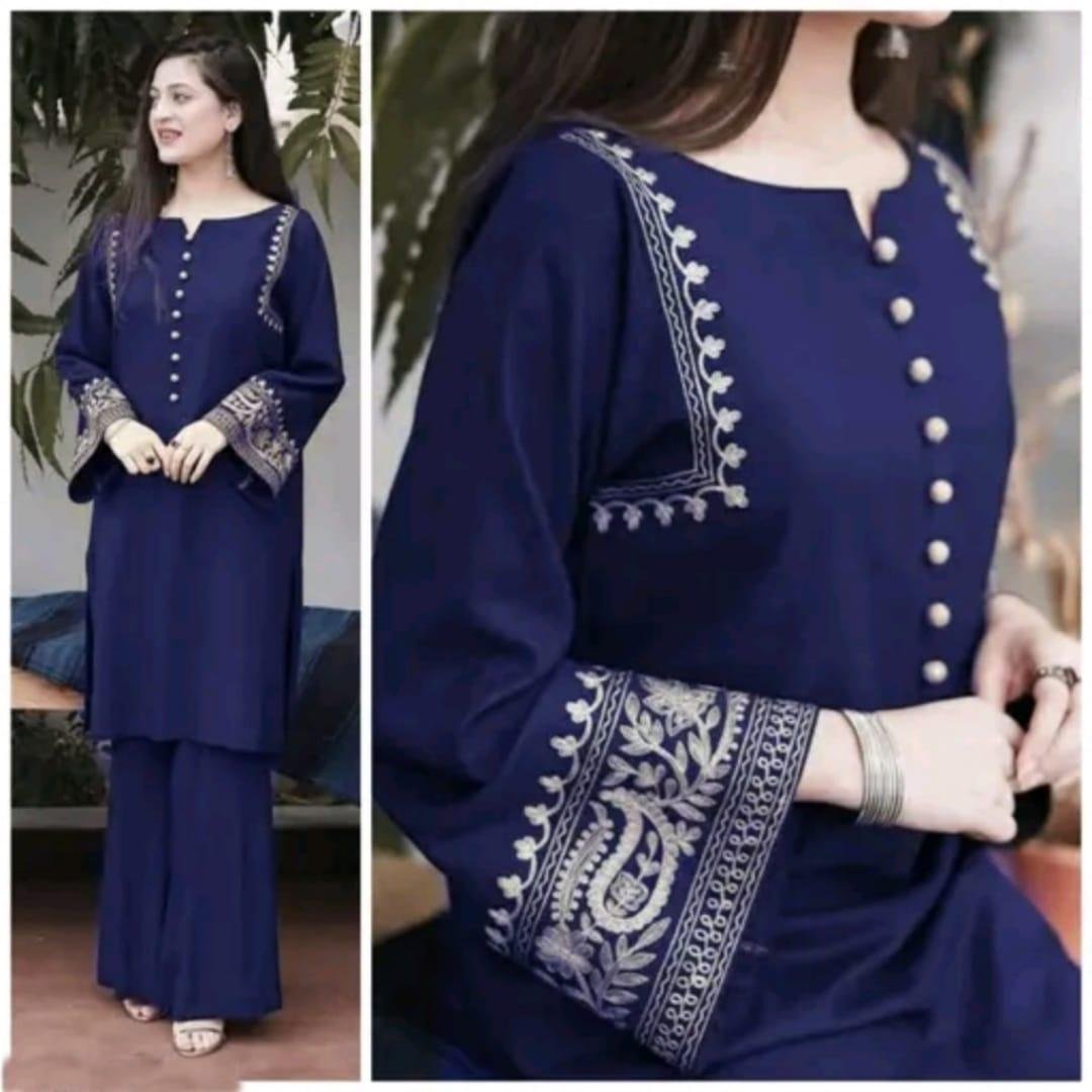 Cotton Embroidered Cord Set