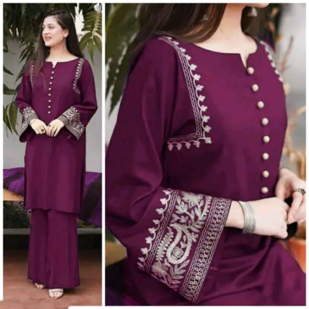 Cotton Embroidered Cord Set
