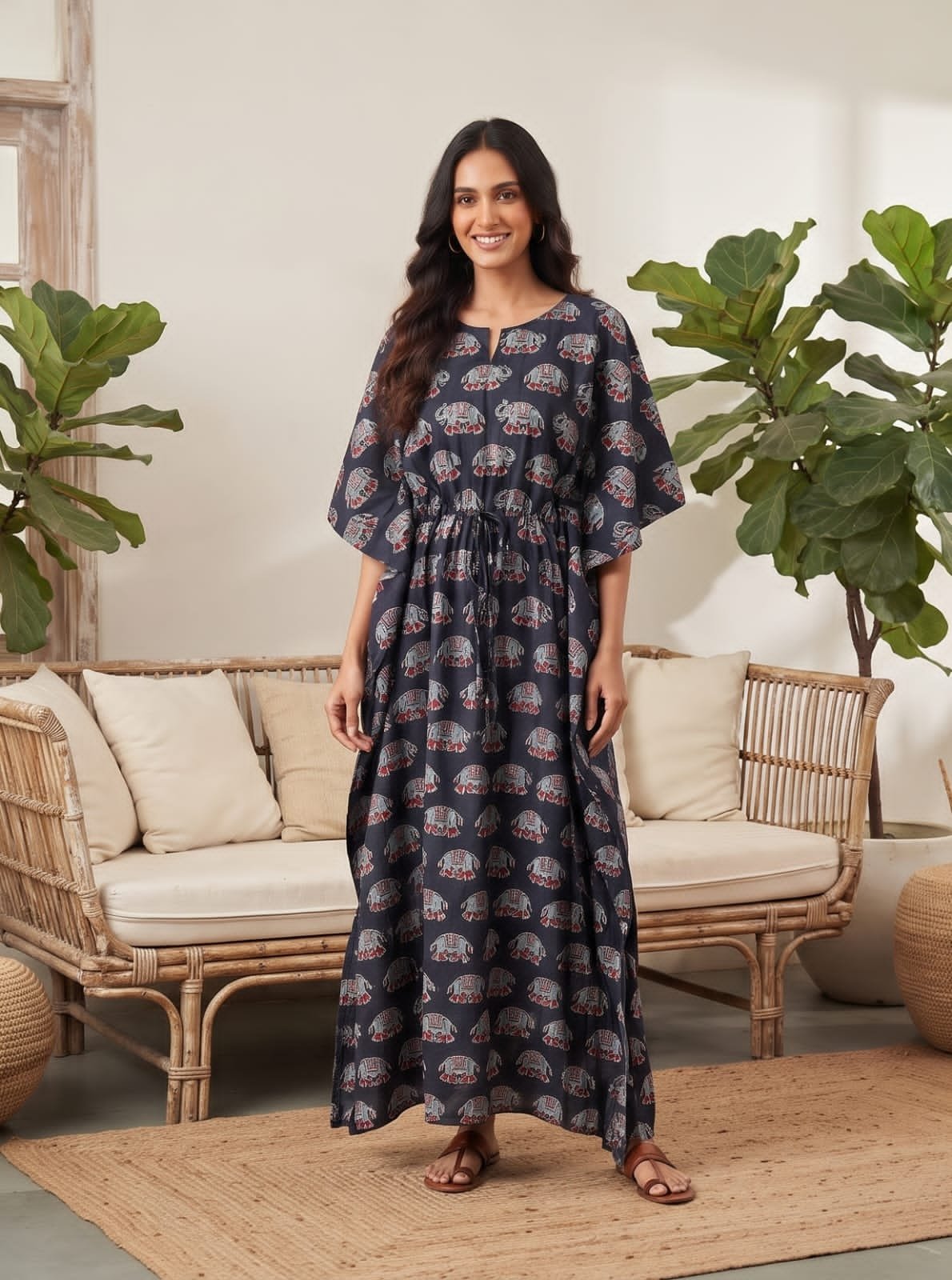 Cotton Printed Long Kaftan