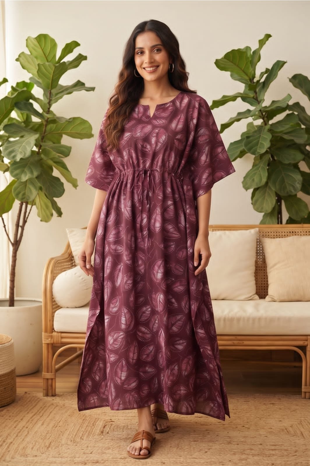 Cotton Printed Long Kaftan