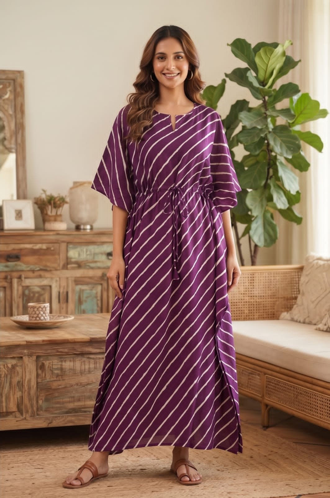 Cotton Printed Long Kaftan