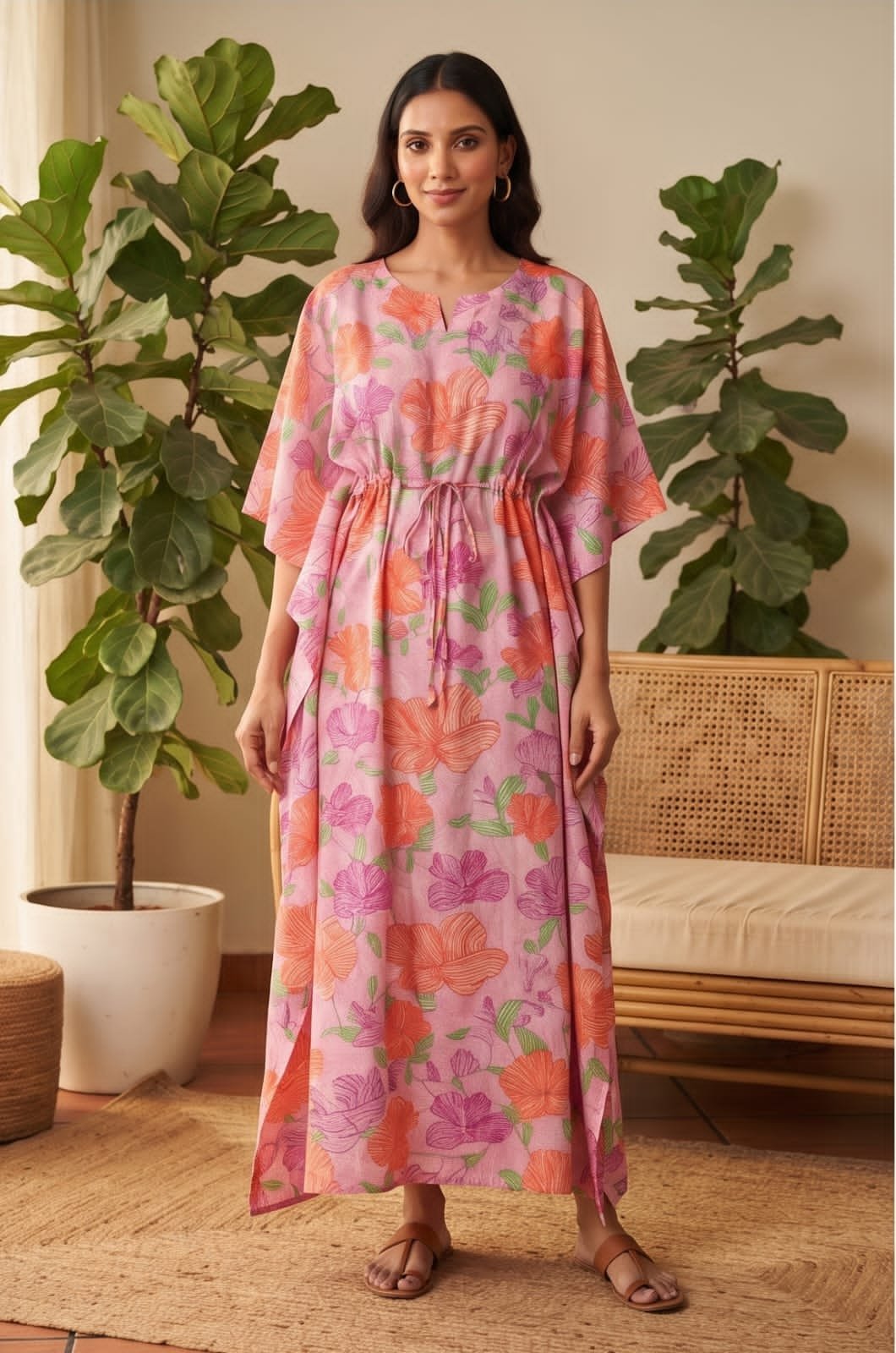 Cotton Printed Long Kaftan