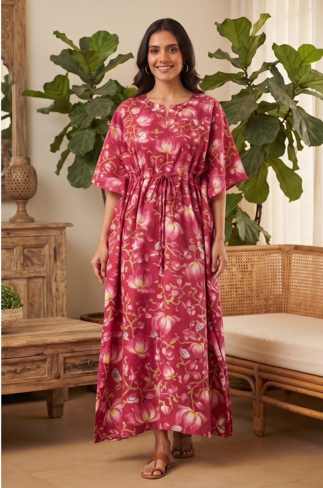 Cotton Printed Long Kaftan
