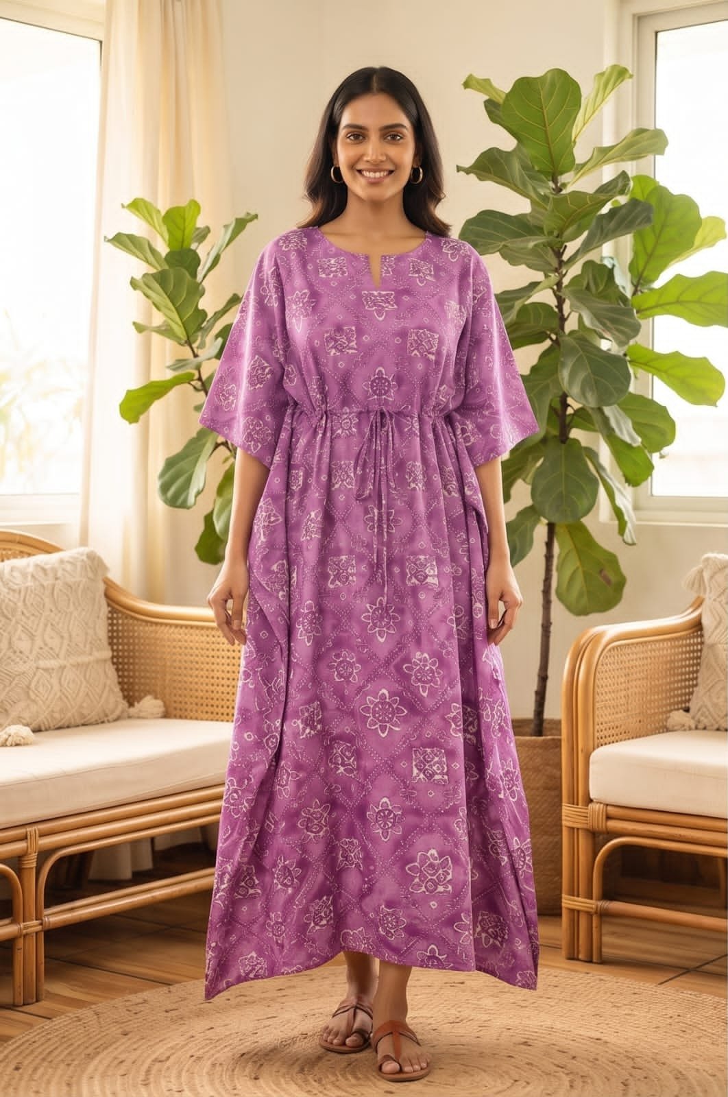 Cotton Printed Long Kaftan