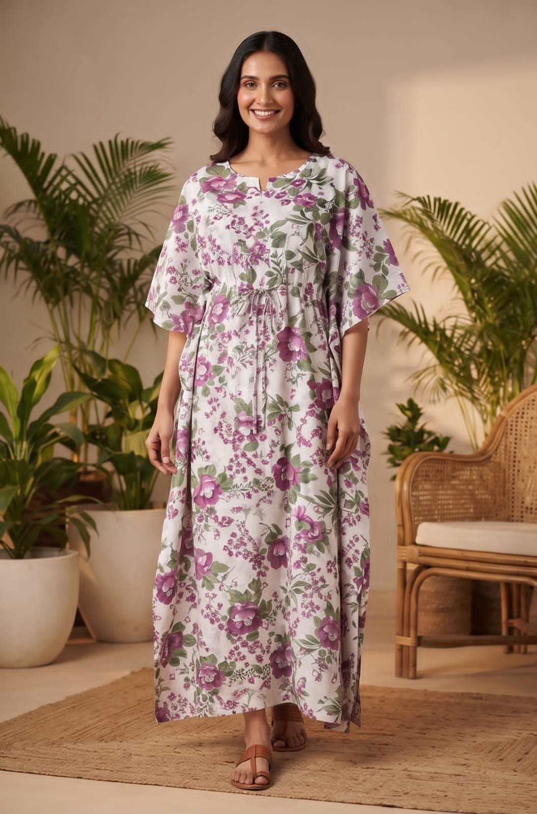 Cotton Printed Long Kaftan