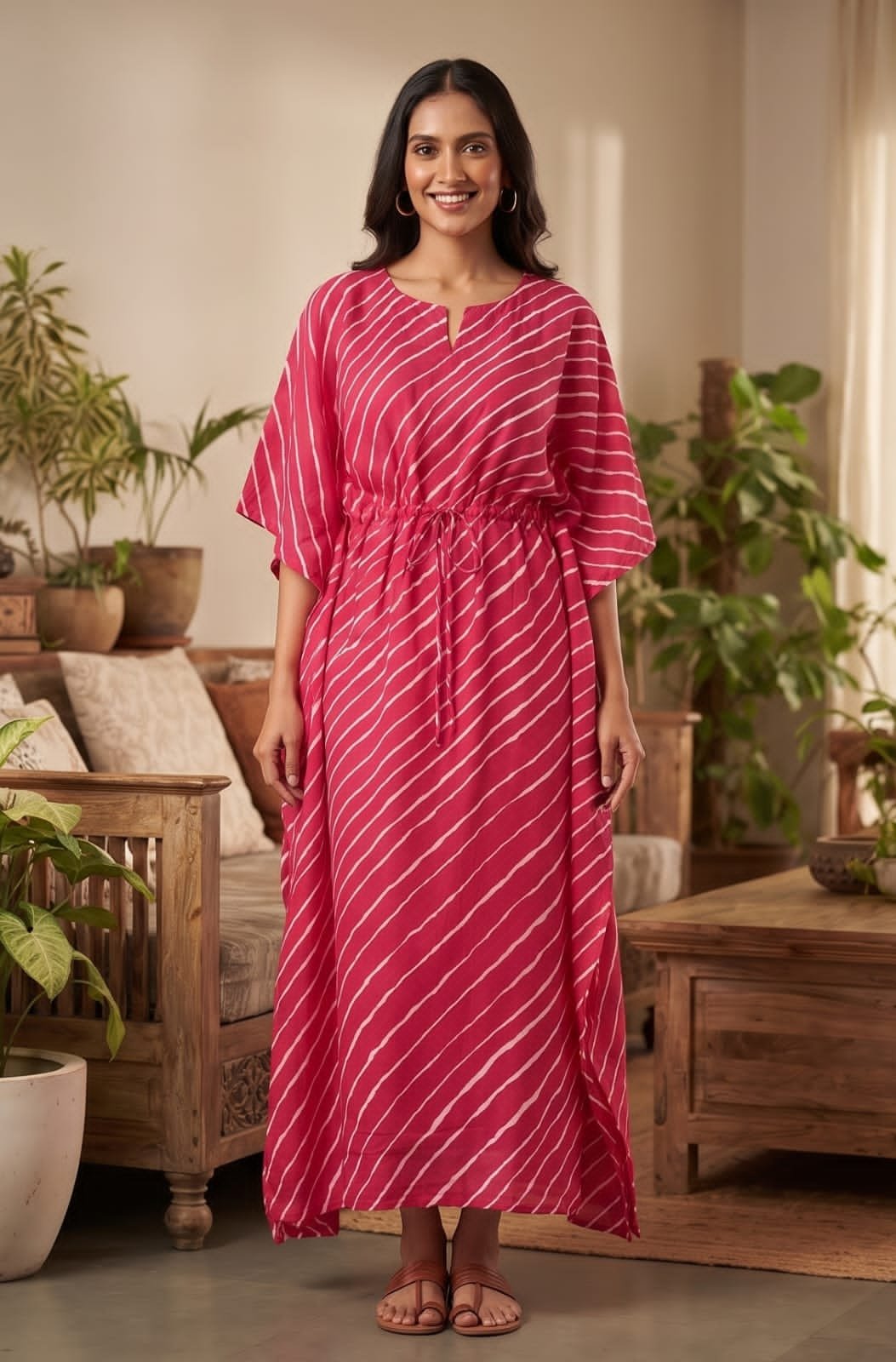 Cotton Printed Long Kaftan